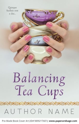 Pre-Made Book Cover ID#180921TA01 (Balancing Tea Cups)